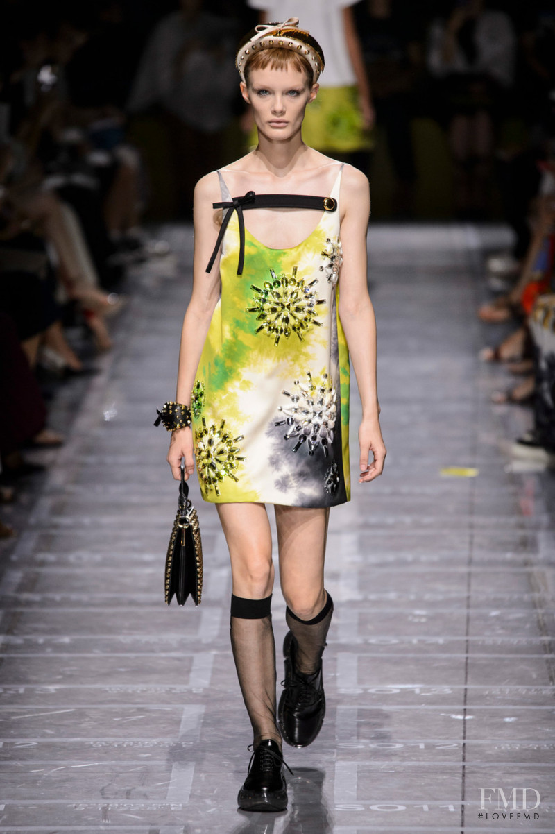 Kris Grikaite featured in  the Prada fashion show for Spring/Summer 2019
