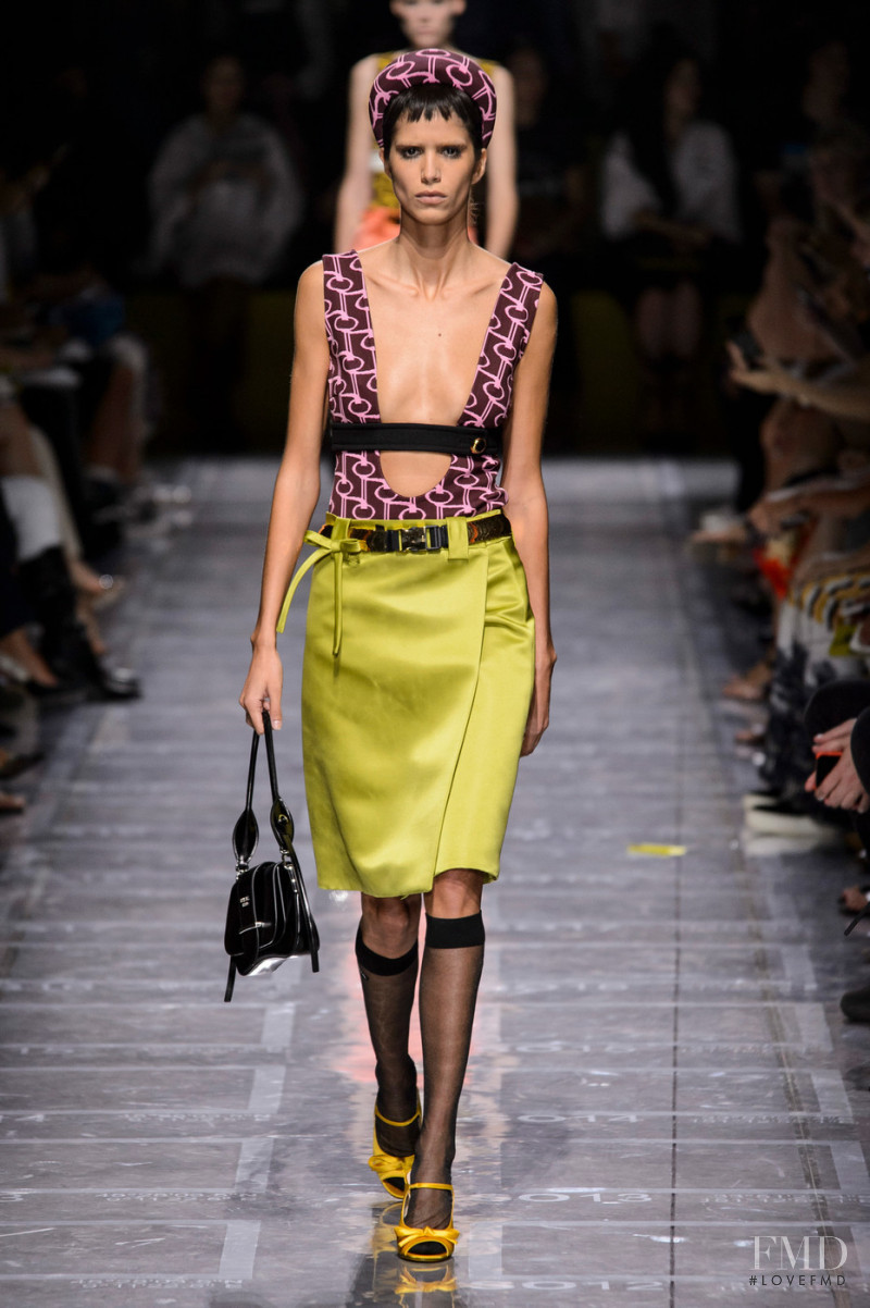 Mica Arganaraz featured in  the Prada fashion show for Spring/Summer 2019