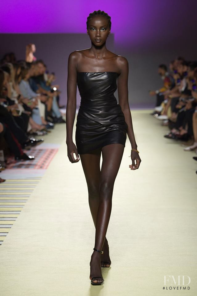 Anok Yai featured in  the Versace fashion show for Spring/Summer 2019