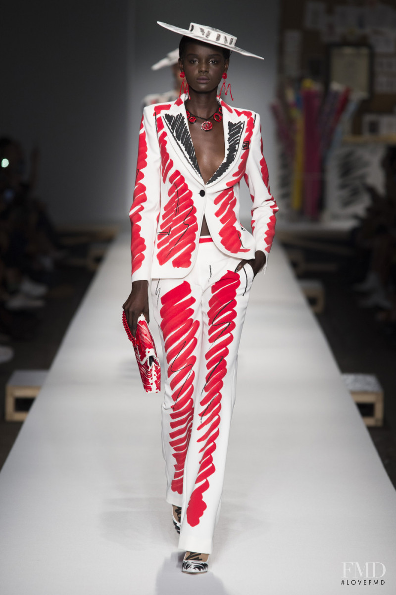 Duckie Thot featured in  the Moschino fashion show for Spring/Summer 2019
