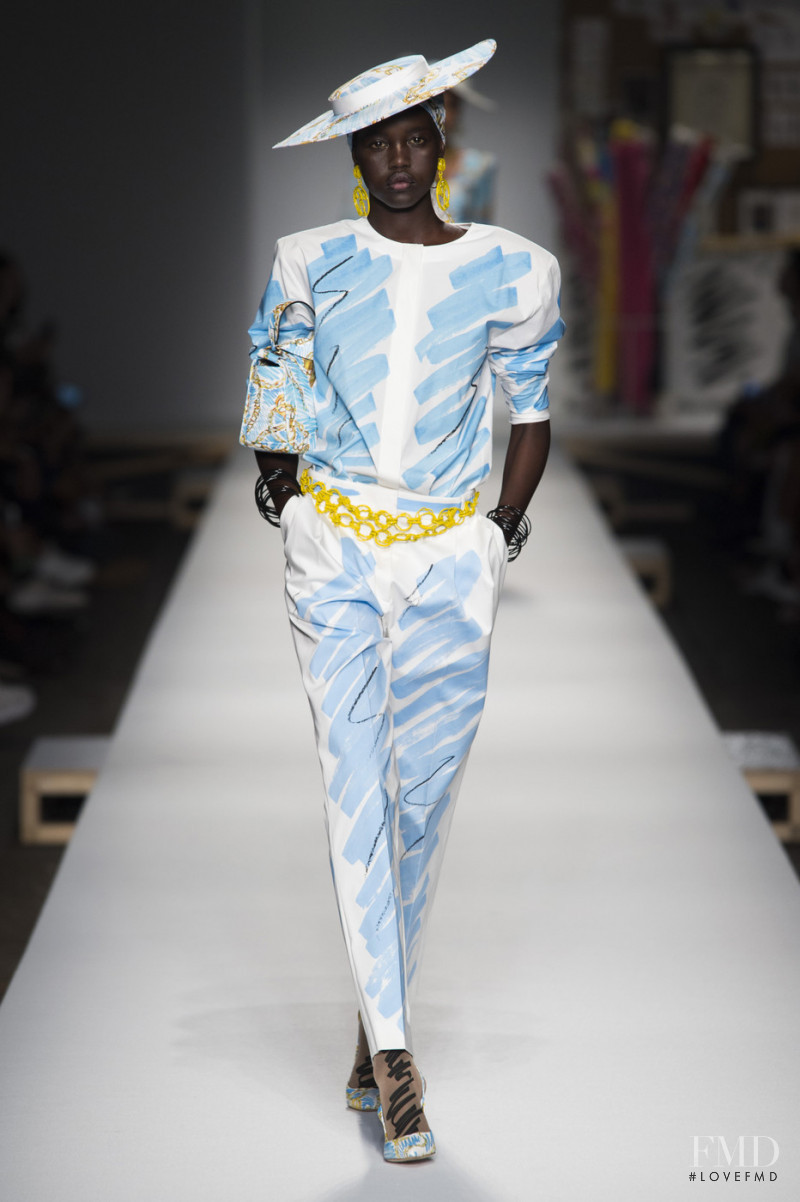Adut Akech Bior featured in  the Moschino fashion show for Spring/Summer 2019