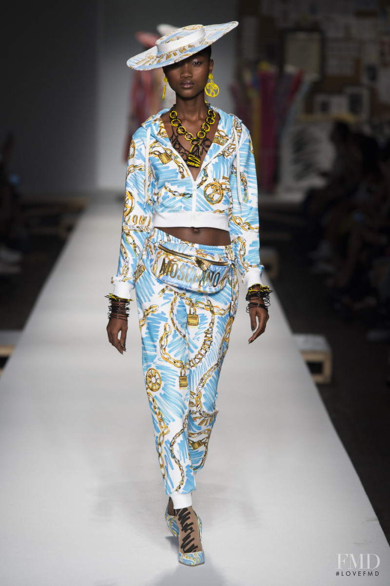 Eniola Abioro featured in  the Moschino fashion show for Spring/Summer 2019