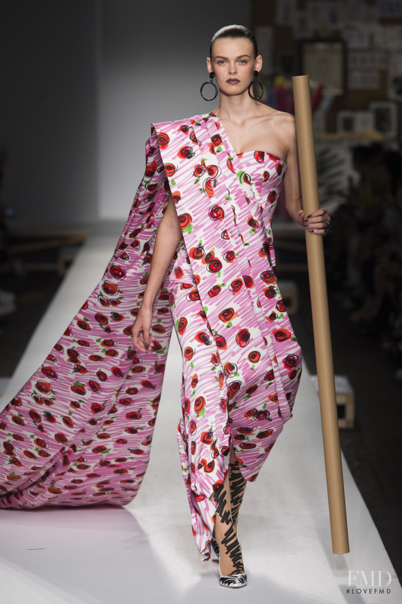 Cara Taylor featured in  the Moschino fashion show for Spring/Summer 2019