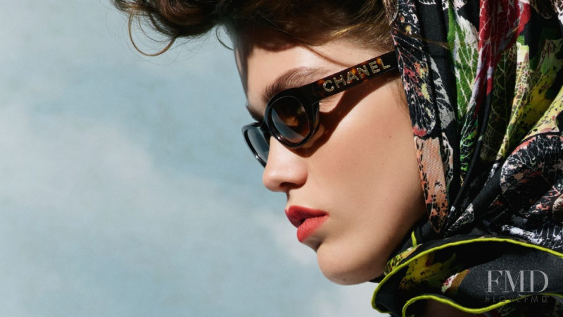 Luna Bijl featured in  the Chanel Eyewear advertisement for Autumn/Winter 2018