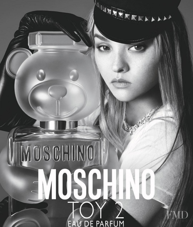 Devon Aoki featured in  the Moschino Fragrance Toy 2 advertisement for Autumn/Winter 2018