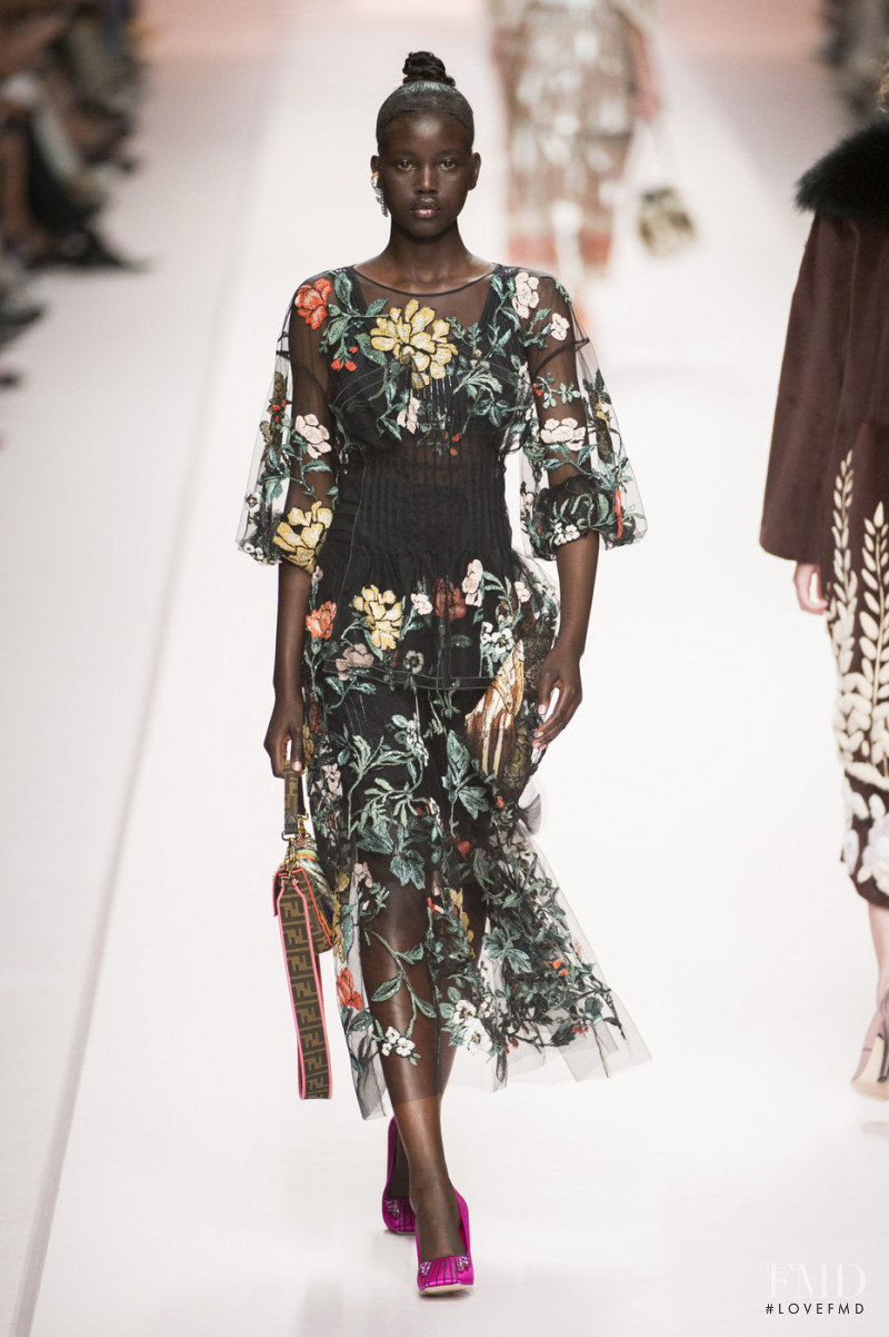 Adut Akech Bior featured in  the Fendi fashion show for Spring/Summer 2019