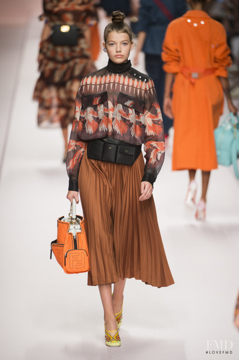 Mathilde Henning featured in  the Fendi fashion show for Spring/Summer 2019
