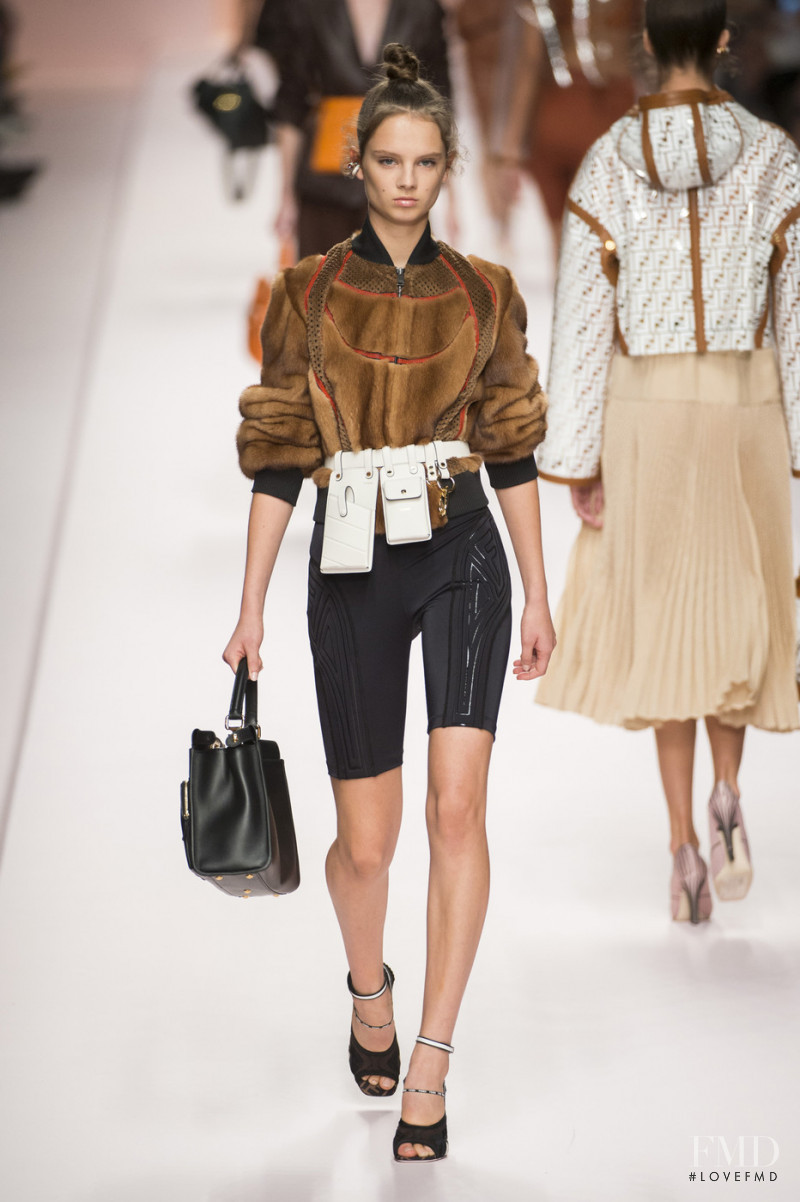 Giselle Norman featured in  the Fendi fashion show for Spring/Summer 2019
