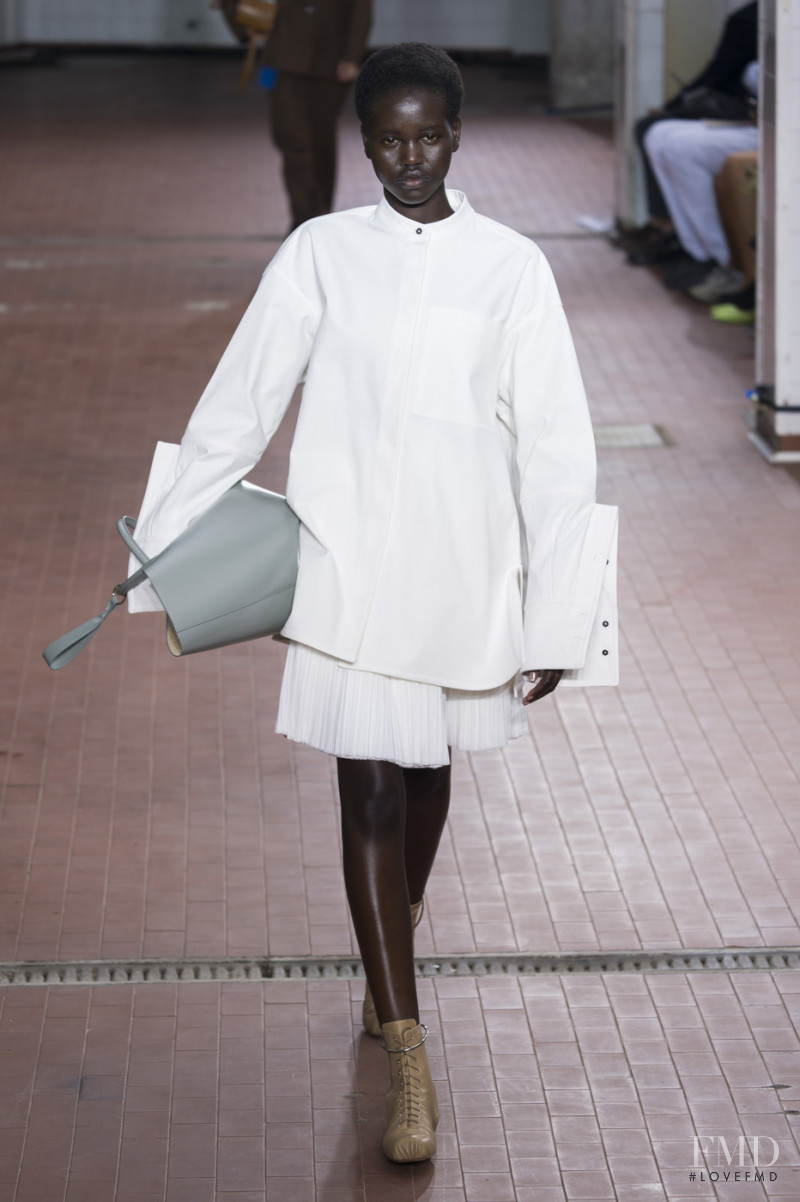 Adut Akech Bior featured in  the Jil Sander fashion show for Spring/Summer 2019