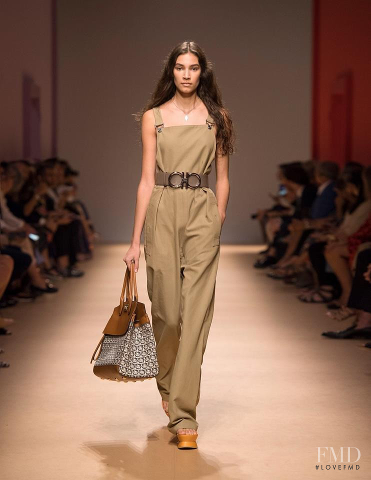 Madi Landram featured in  the Salvatore Ferragamo fashion show for Spring/Summer 2019