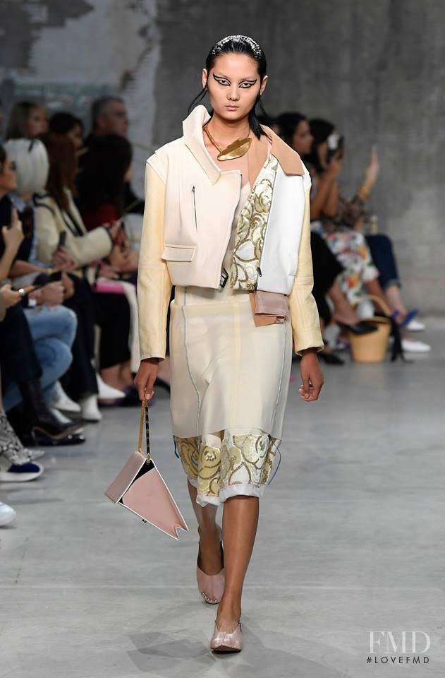 Yan Zhao featured in  the Marni fashion show for Spring/Summer 2019