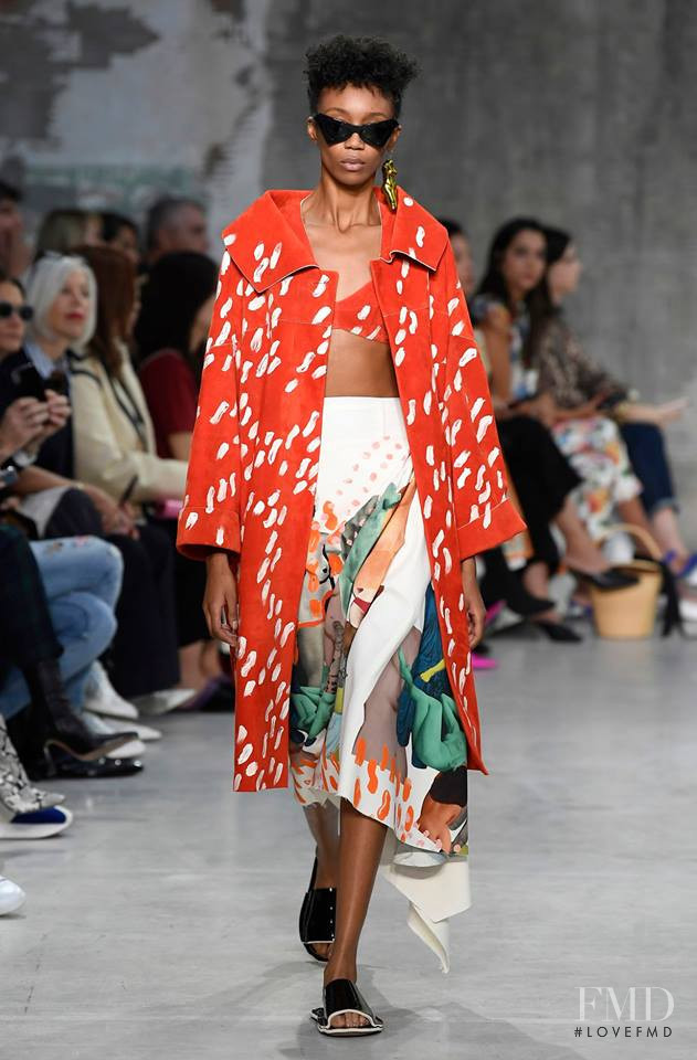 Hannah Shakespeare featured in  the Marni fashion show for Spring/Summer 2019