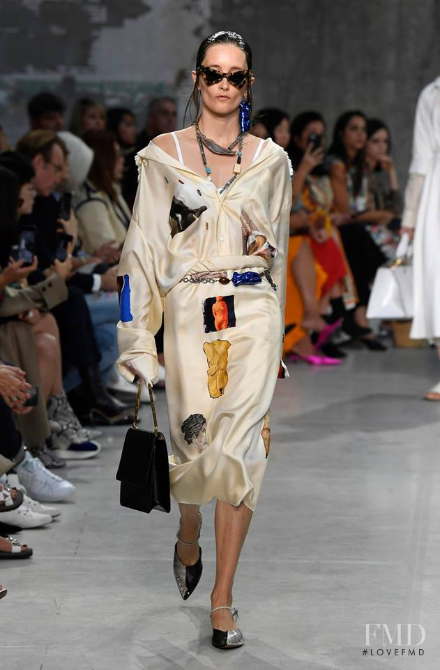 Iekeliene Stange featured in  the Marni fashion show for Spring/Summer 2019