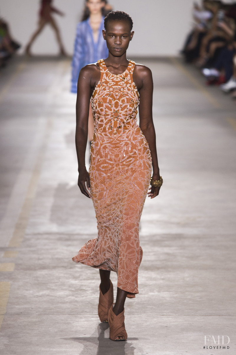 Shanelle Nyasiase featured in  the Roberto Cavalli fashion show for Spring/Summer 2019
