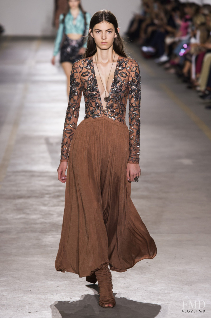 Alberte Mortensen featured in  the Roberto Cavalli fashion show for Spring/Summer 2019