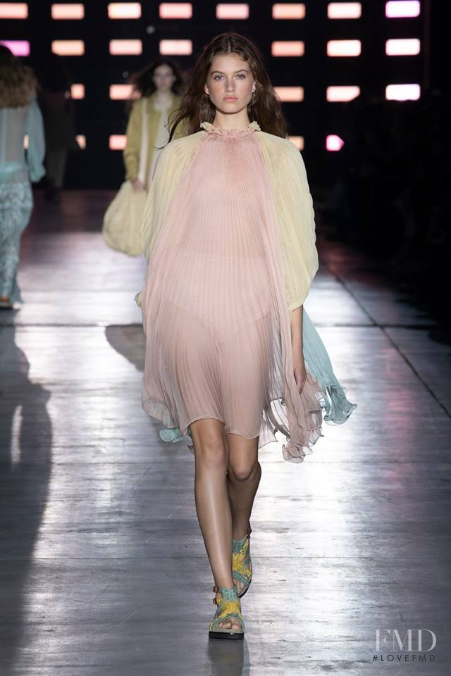 Altyn Simpson featured in  the Alberta Ferretti fashion show for Spring/Summer 2019