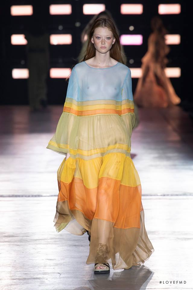 Sara Grace Wallerstedt featured in  the Alberta Ferretti fashion show for Spring/Summer 2019