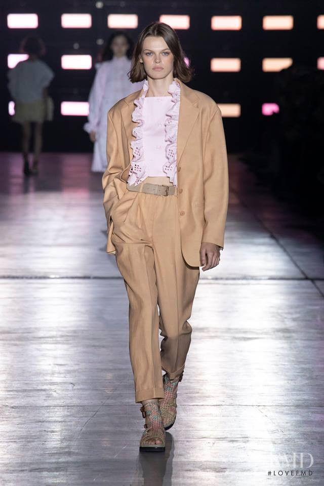 Cara Taylor featured in  the Alberta Ferretti fashion show for Spring/Summer 2019
