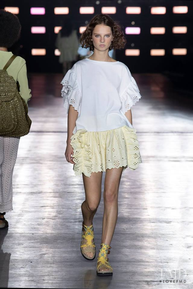 Giselle Norman featured in  the Alberta Ferretti fashion show for Spring/Summer 2019