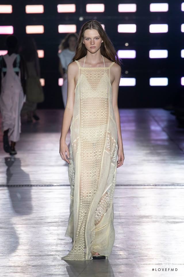 Natalie Ogg featured in  the Alberta Ferretti fashion show for Spring/Summer 2019