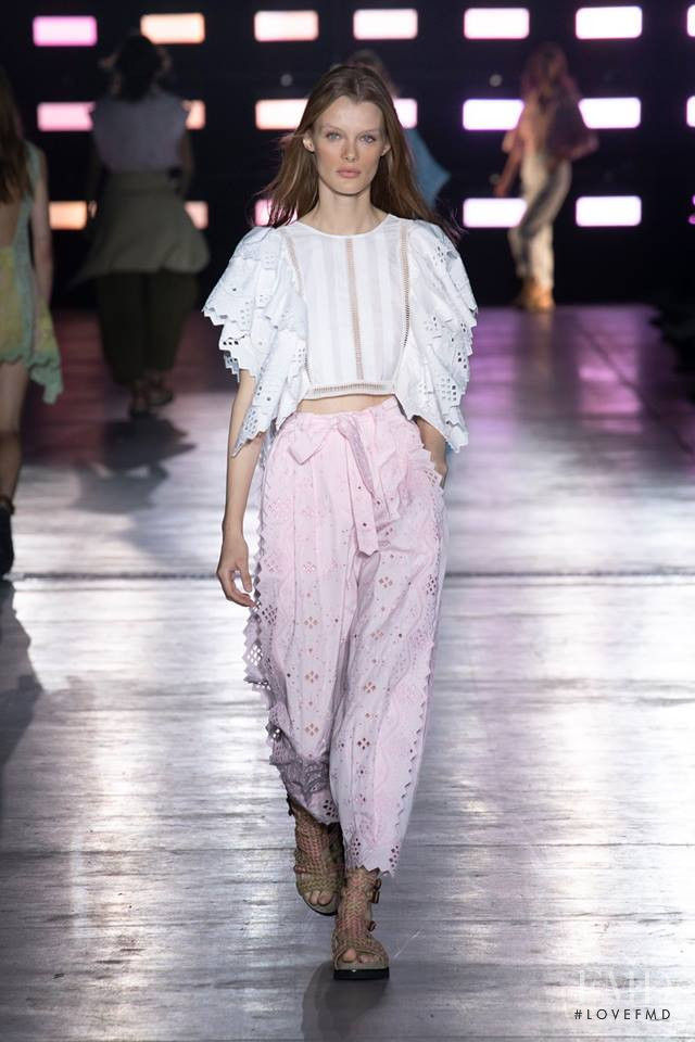 Kris Grikaite featured in  the Alberta Ferretti fashion show for Spring/Summer 2019