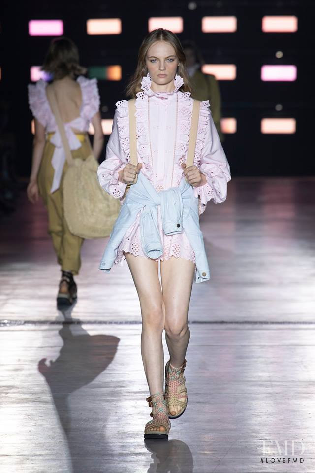 Fran Summers featured in  the Alberta Ferretti fashion show for Spring/Summer 2019