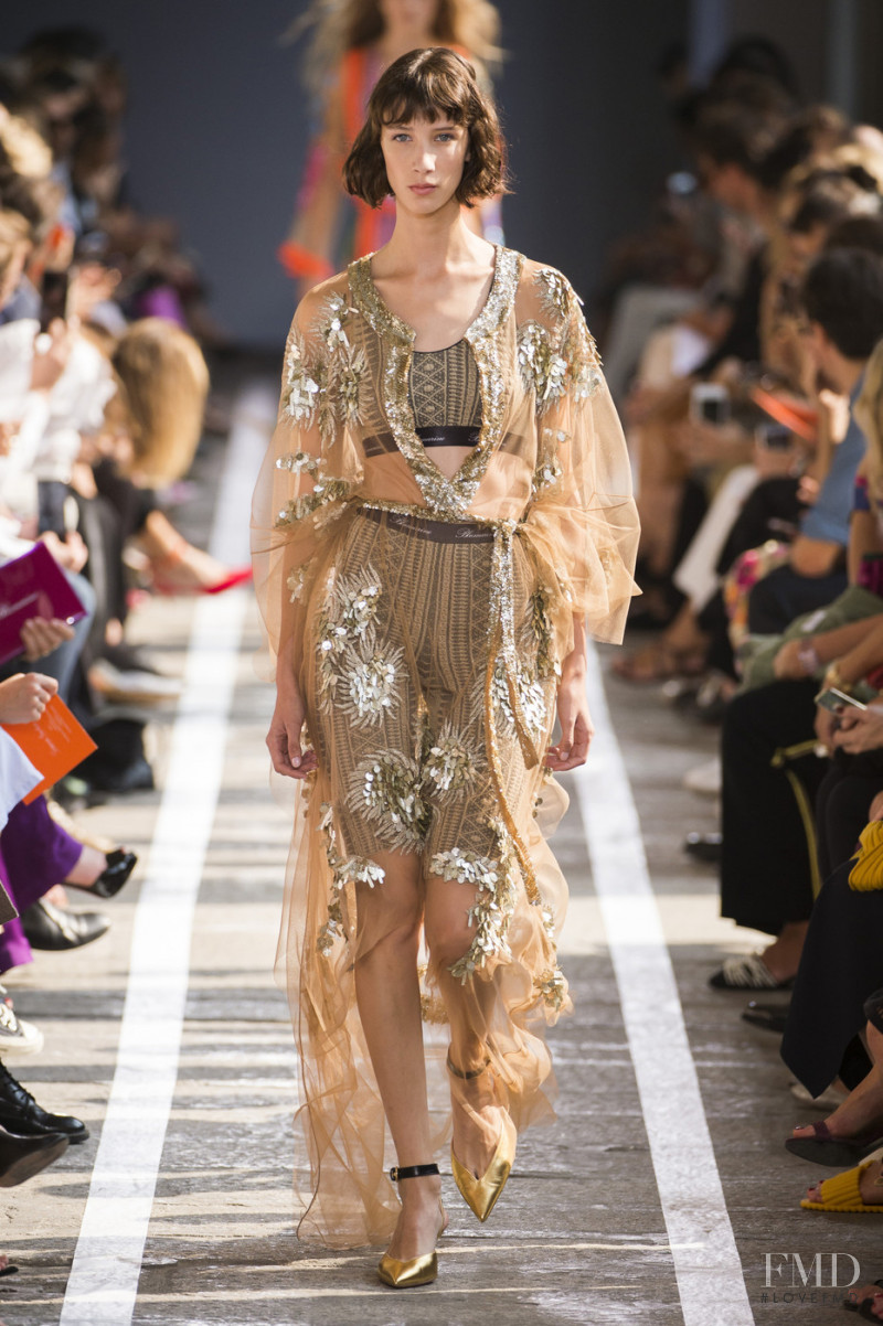 Sasha Knysh featured in  the Blumarine fashion show for Spring/Summer 2019