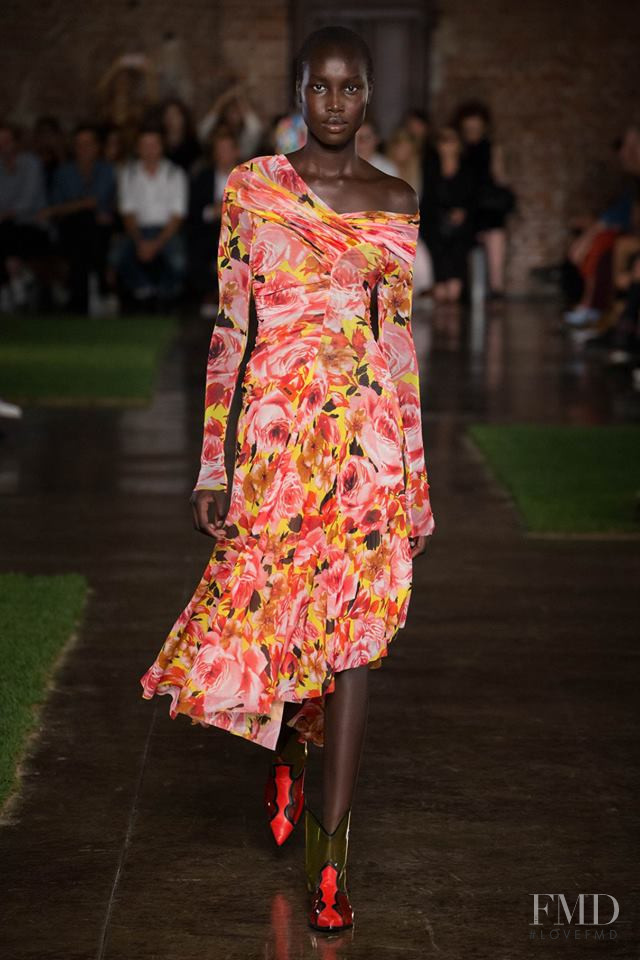 Nya Gatbel featured in  the MSGM fashion show for Spring/Summer 2019