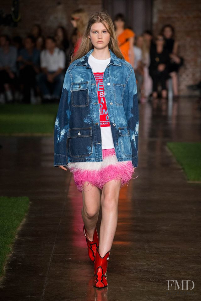 Viktoriia Gerasimova featured in  the MSGM fashion show for Spring/Summer 2019