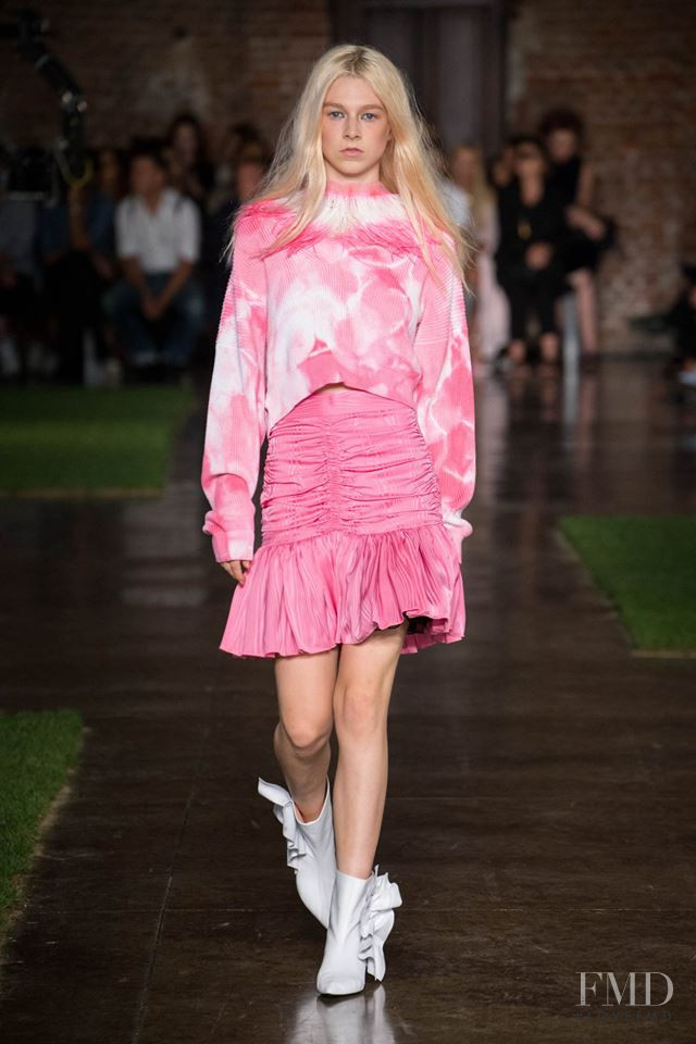 Hunter Schafer featured in  the MSGM fashion show for Spring/Summer 2019