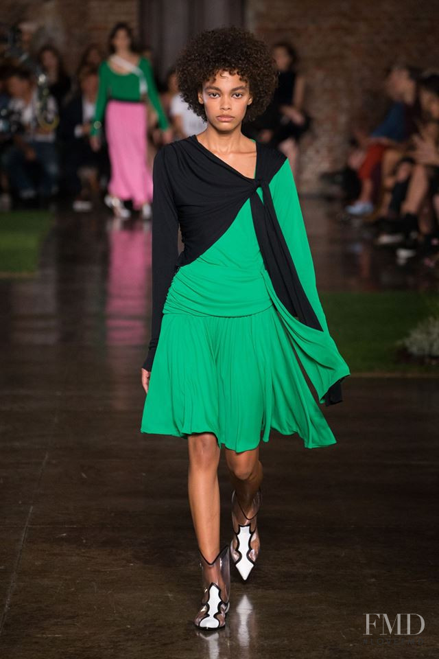 Alexis Sundman featured in  the MSGM fashion show for Spring/Summer 2019