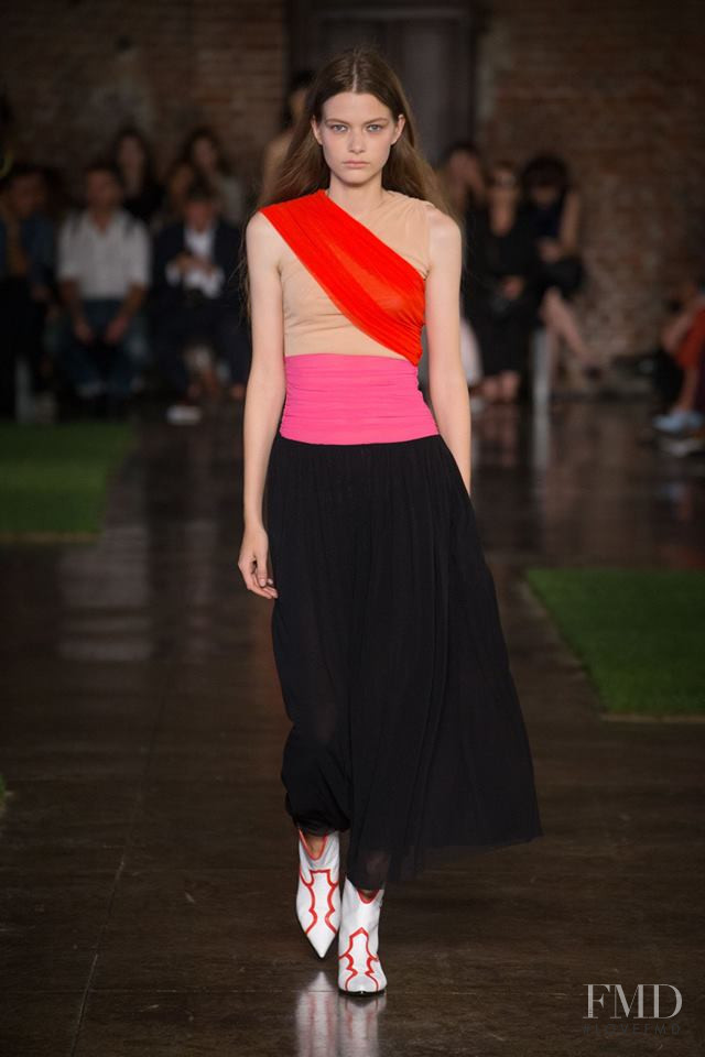 Louise Robert featured in  the MSGM fashion show for Spring/Summer 2019