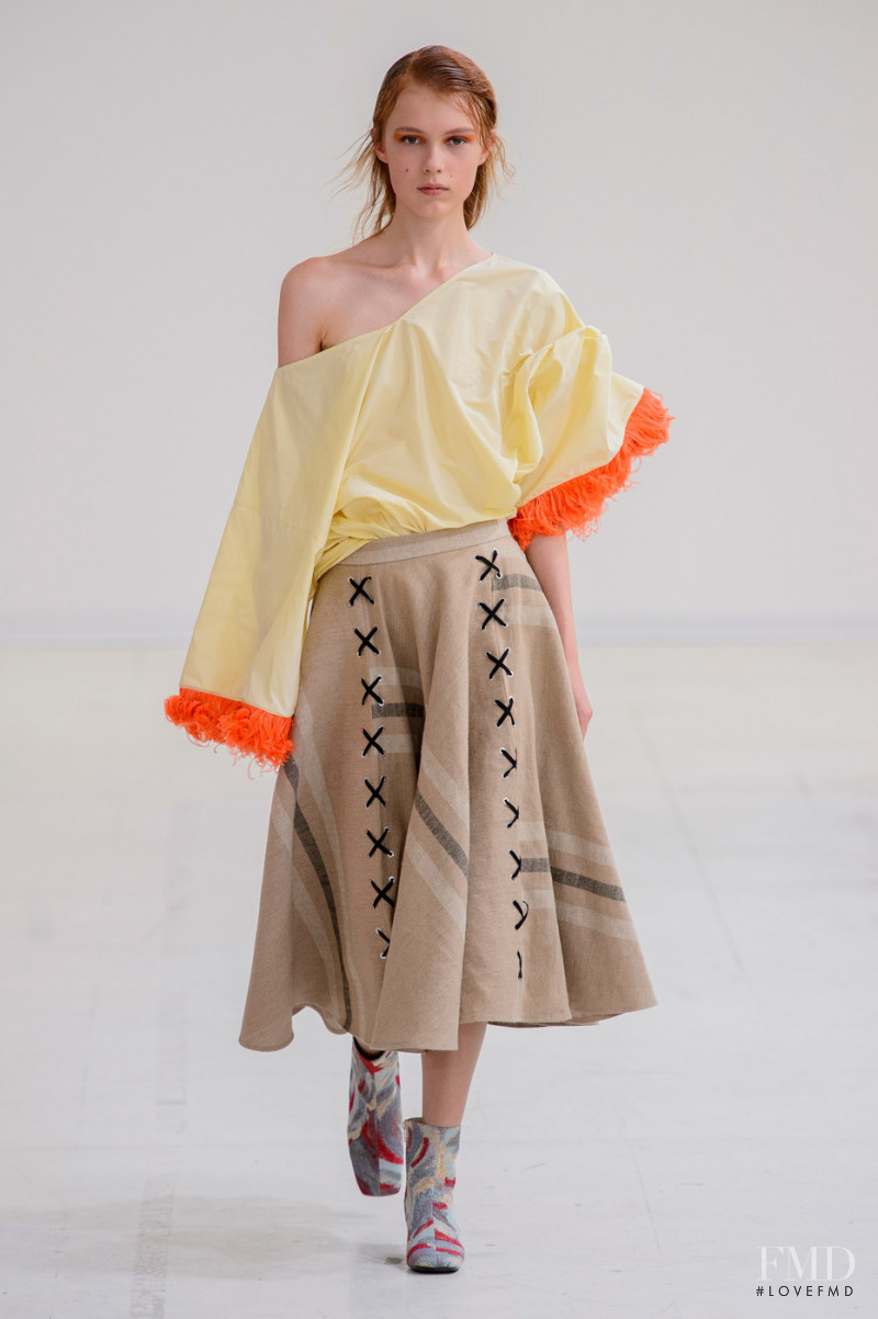 Yeva Podurian featured in  the Arthur Arbesser fashion show for Spring/Summer 2019