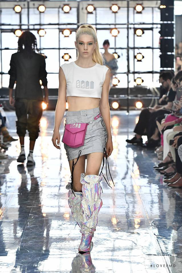 Hunter Schafer featured in  the byblos fashion show for Spring/Summer 2019