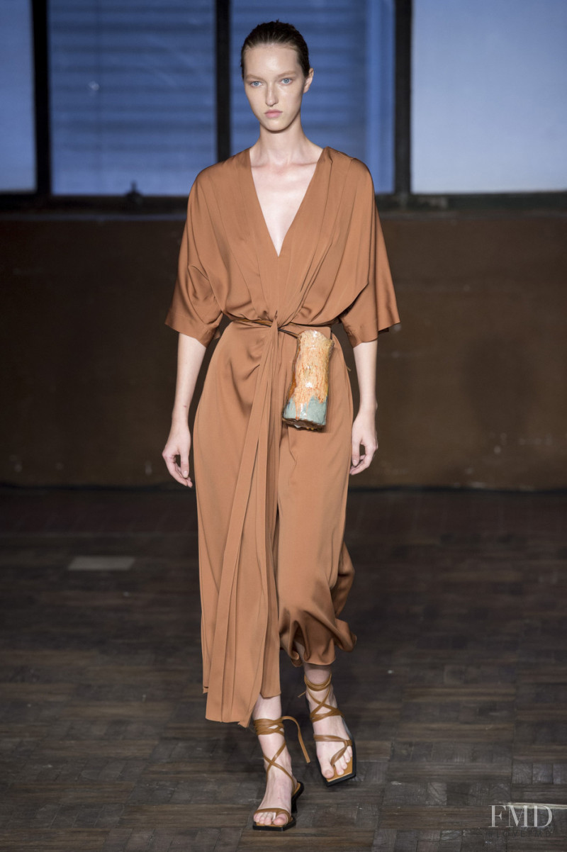 Liza Ostanina featured in  the Erika Cavallini fashion show for Autumn/Winter 2019