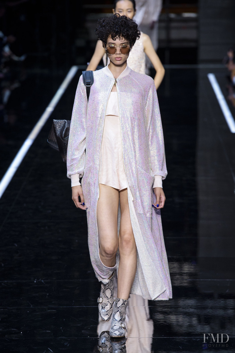 Brynn Bonner featured in  the Emporio Armani fashion show for Spring/Summer 2019