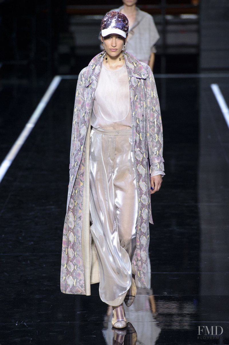 Julia Cordova featured in  the Emporio Armani fashion show for Spring/Summer 2019