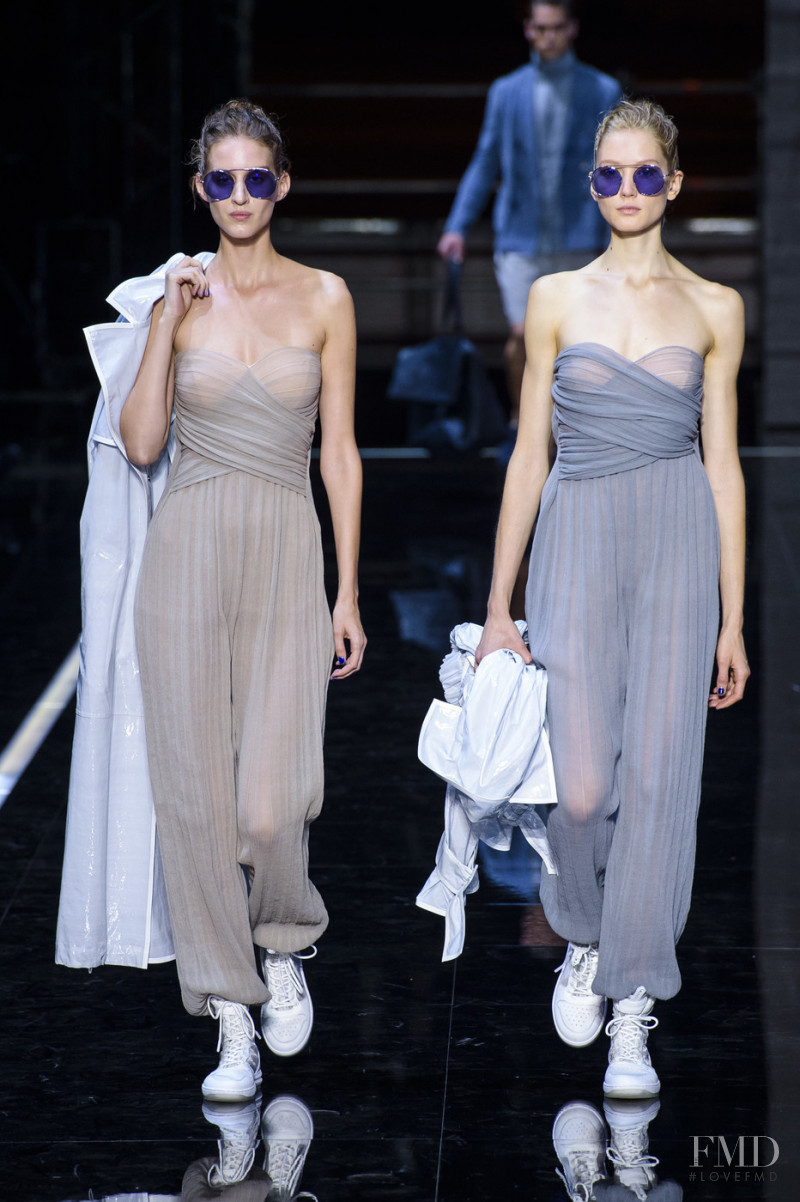 Maggie Maurer featured in  the Emporio Armani fashion show for Spring/Summer 2019