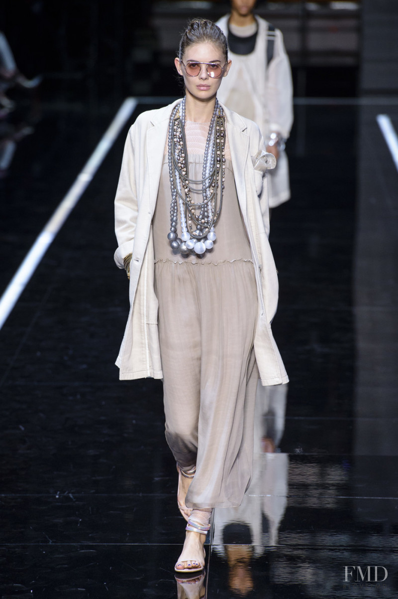 Megan May Williams featured in  the Emporio Armani fashion show for Spring/Summer 2019