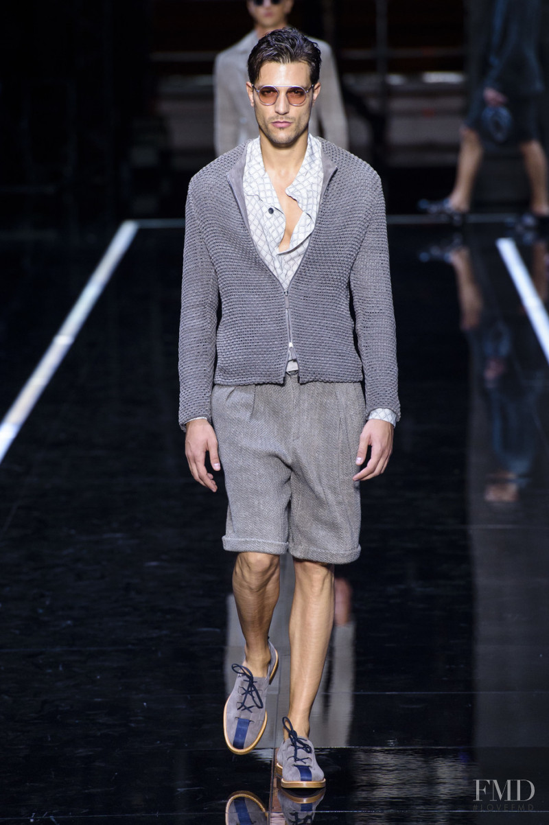 Andrea Zelletta featured in  the Emporio Armani fashion show for Spring/Summer 2019