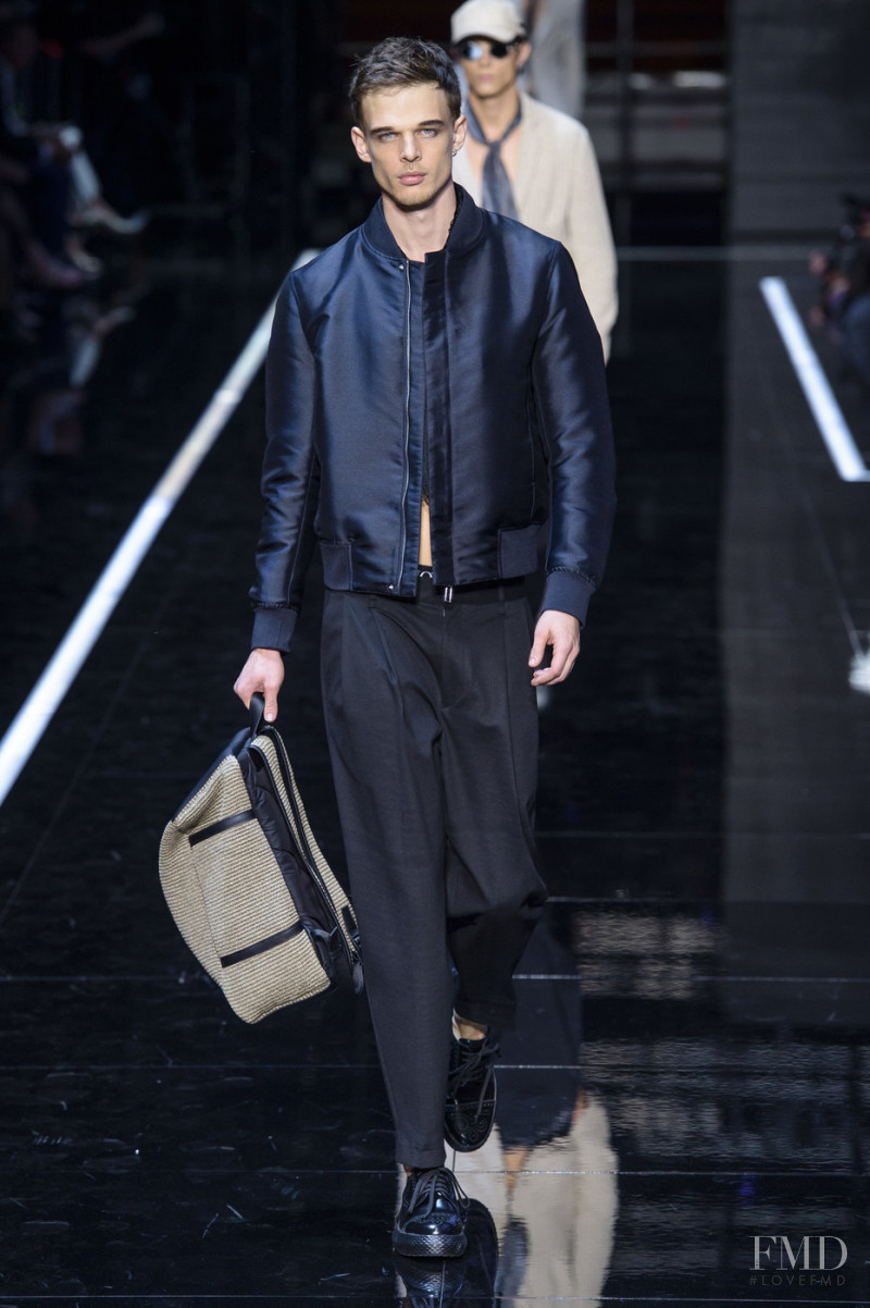 Andre Bona featured in  the Emporio Armani fashion show for Spring/Summer 2019