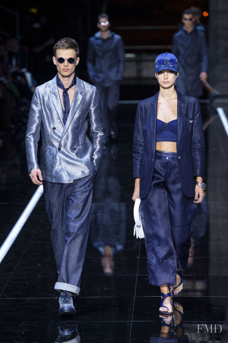 Andre Bona featured in  the Emporio Armani fashion show for Spring/Summer 2019