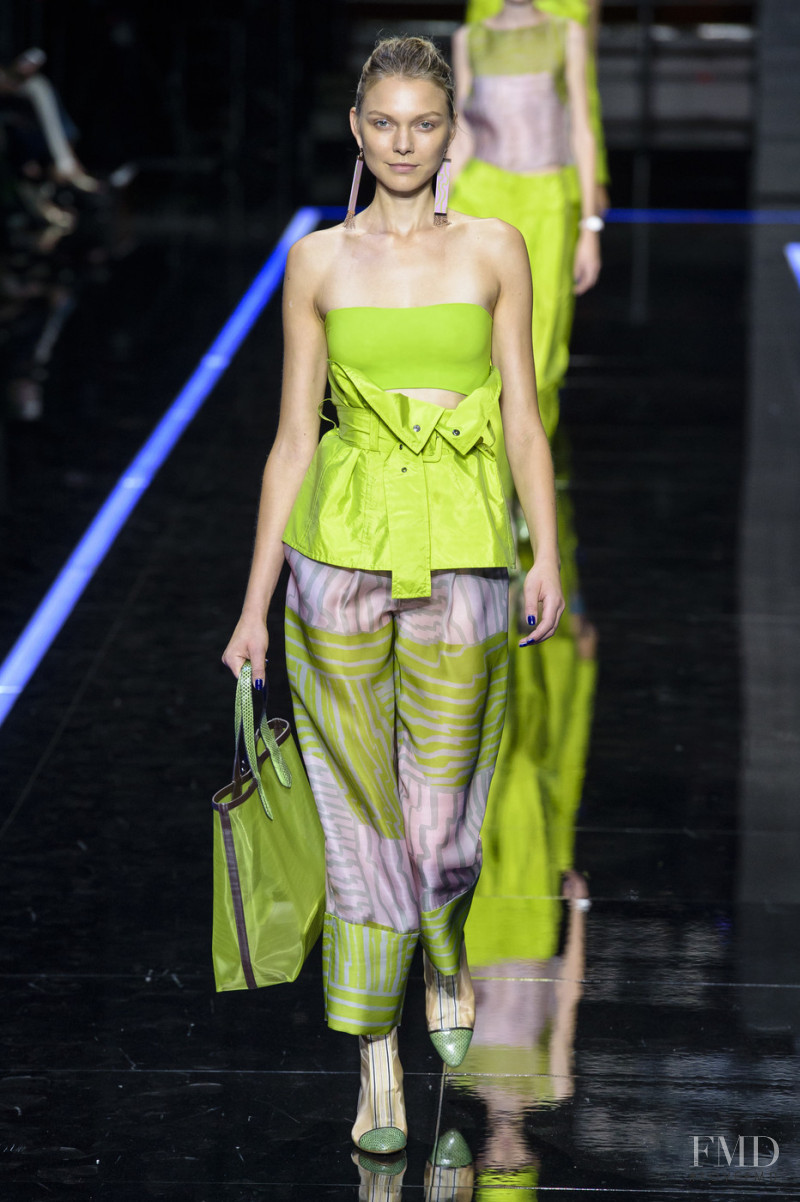 Maja Brodin featured in  the Emporio Armani fashion show for Spring/Summer 2019