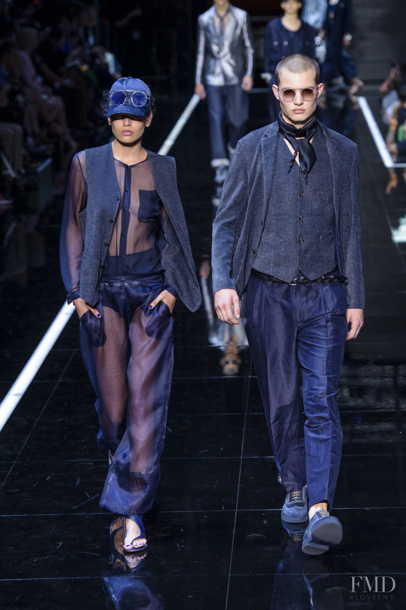 Claudia Dumitru featured in  the Emporio Armani fashion show for Spring/Summer 2019