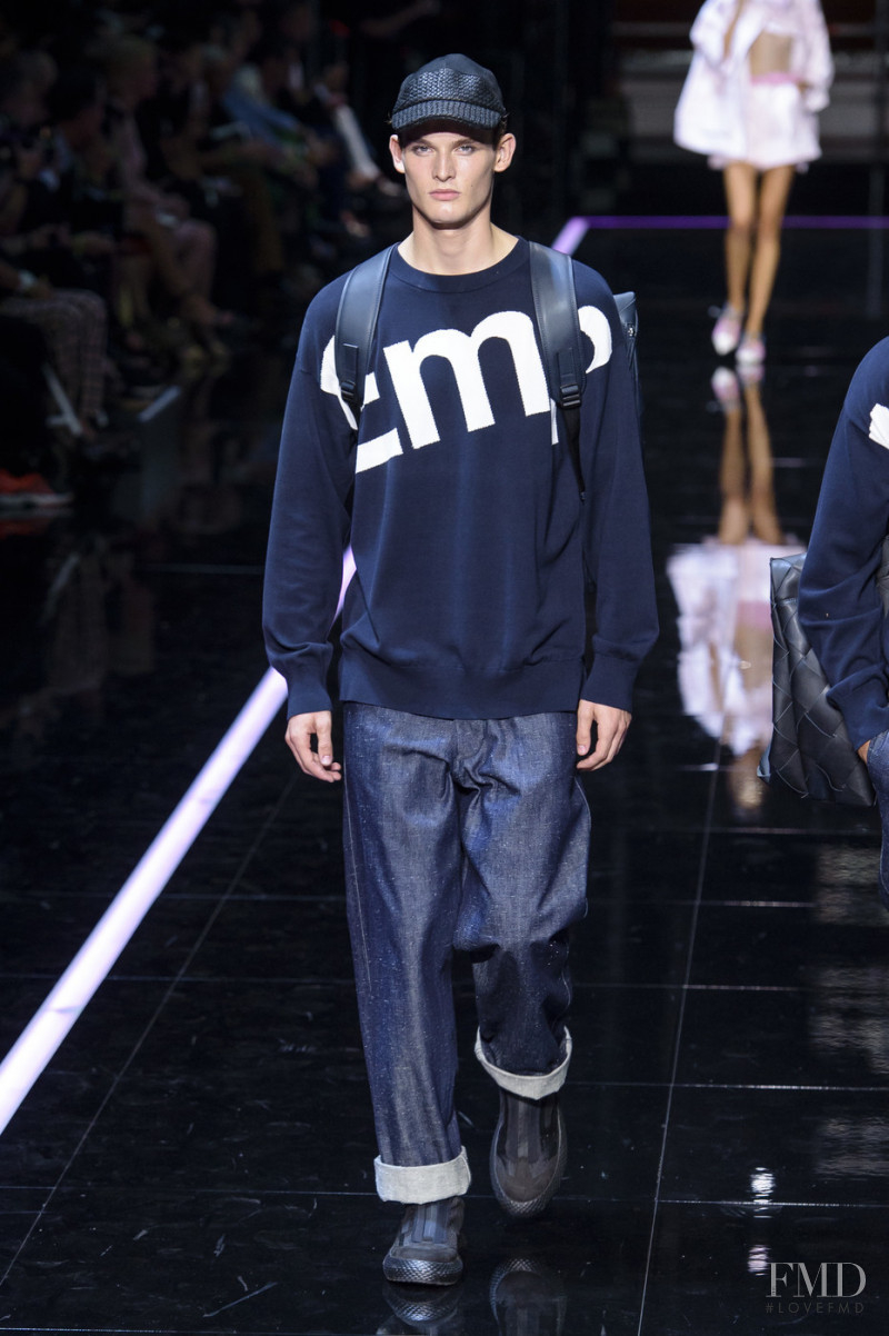 Tuur Sikkink featured in  the Emporio Armani fashion show for Spring/Summer 2019