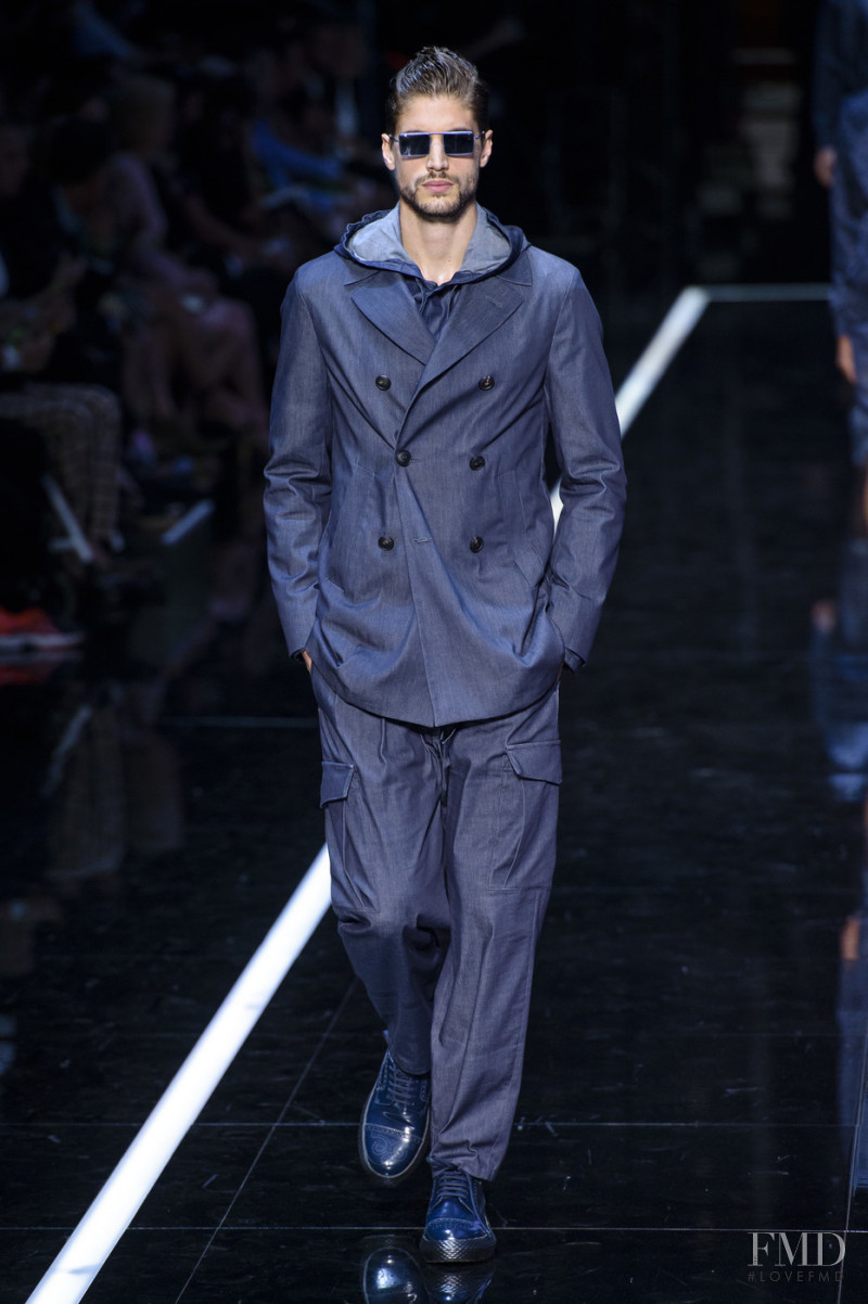 Santiago Ferrari featured in  the Emporio Armani fashion show for Spring/Summer 2019