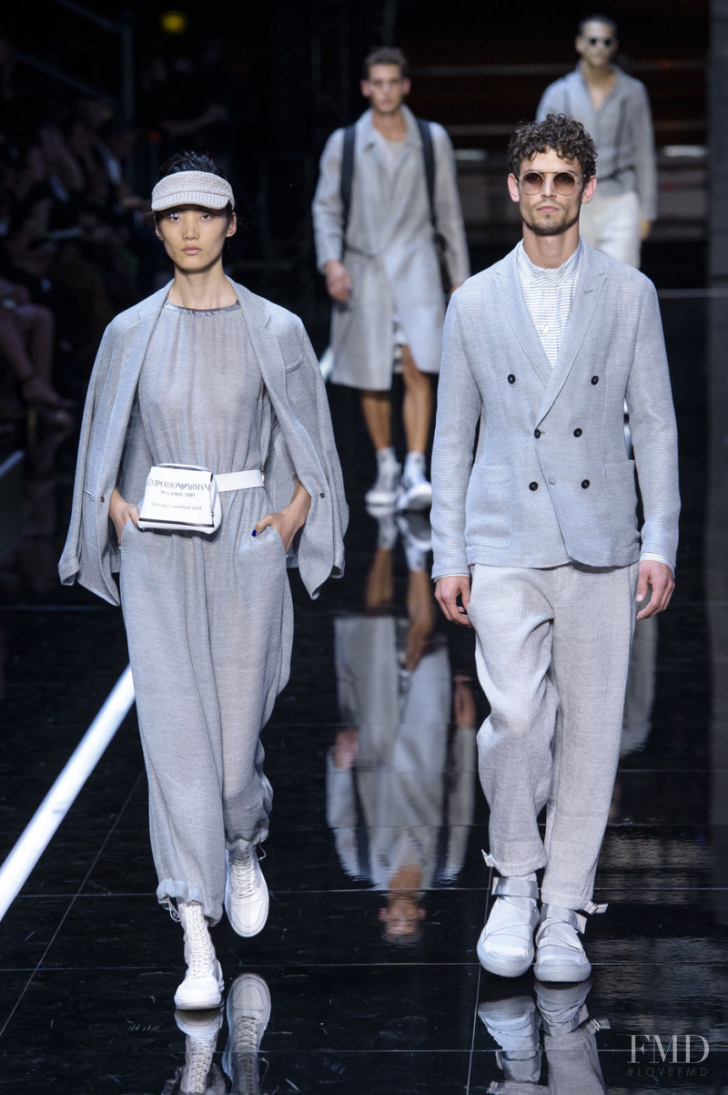 Arthur Gosse featured in  the Emporio Armani fashion show for Spring/Summer 2019