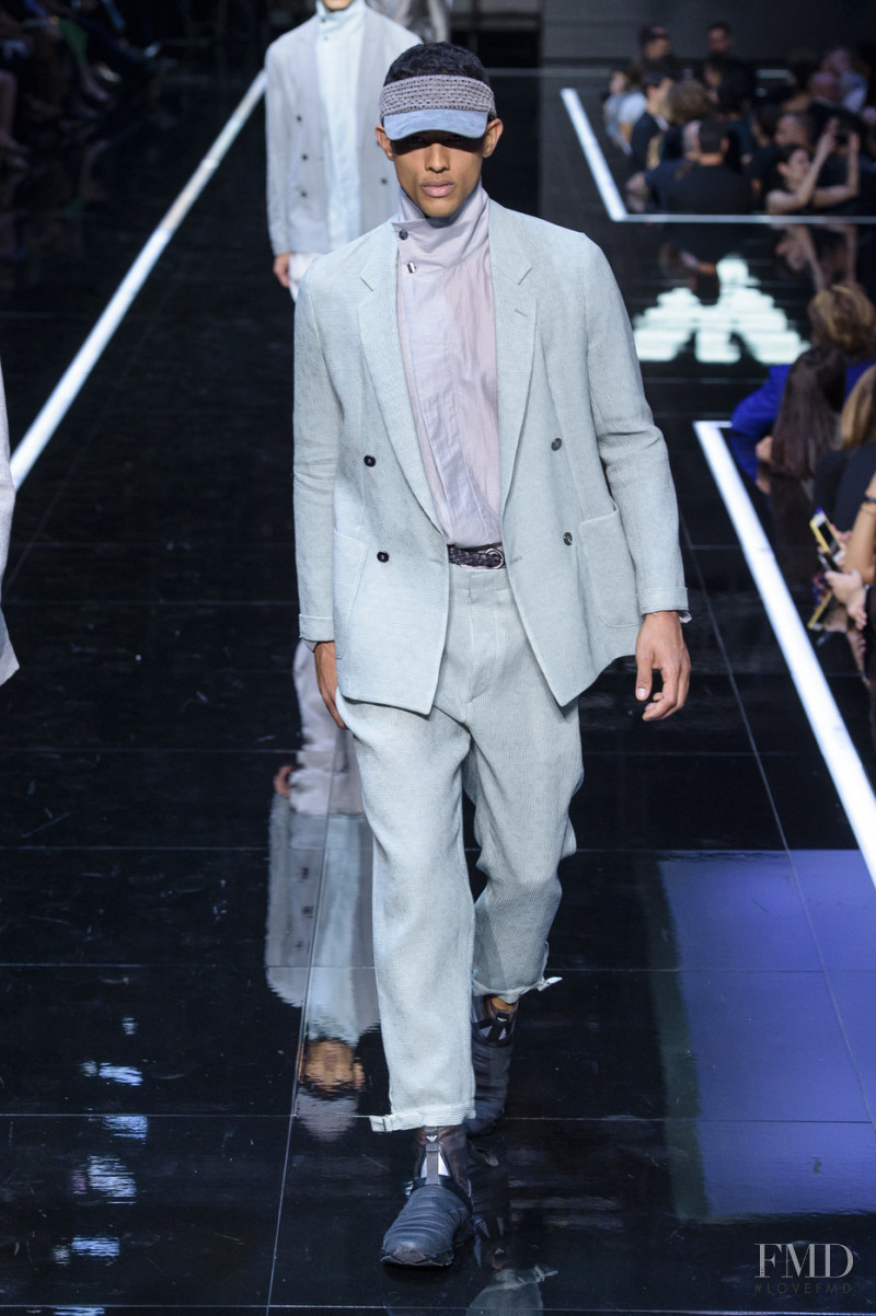 Jonas Barros featured in  the Emporio Armani fashion show for Spring/Summer 2019