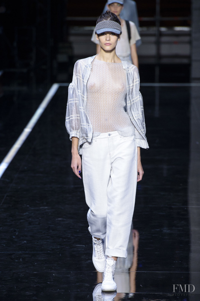 Darya Kostenich featured in  the Emporio Armani fashion show for Spring/Summer 2019