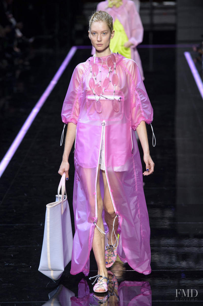 Sandra Martens featured in  the Emporio Armani fashion show for Spring/Summer 2019